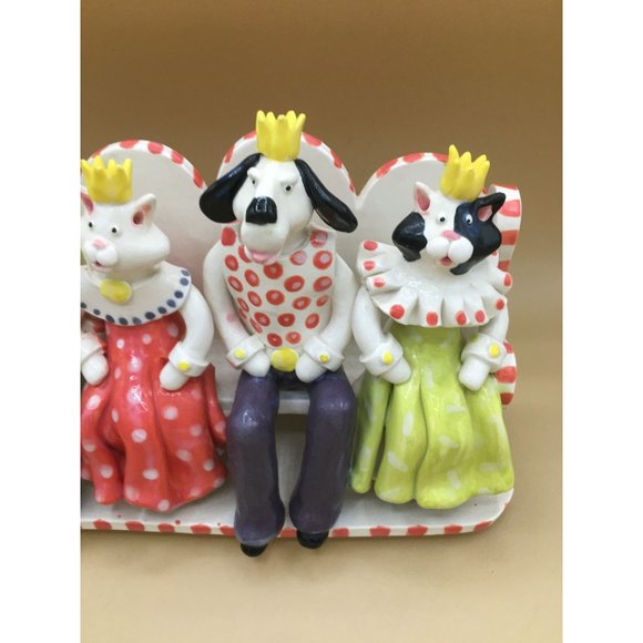 REIGNING Cats and Dogs SEXTON Sculpture Ceramic Figurine UNIQUE - Picture 5 of 13